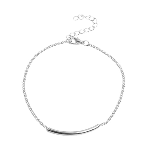KIXZSAZ Fußkettchen Stilvolle verstellbare universelle verschleißfeste Fußkettchen im einfachen Stil Ornamente Strandgeschenke Damen Fußkettchen, Silber von KIXZSAZ