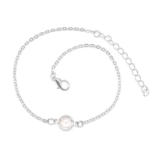 KIXZSAZ Fußkettchen Universal Stabil Gold Silber Elegant mit Strass Mode Accessoire Fußkettchen Fußketten für Damen, Silber- von KIXZSAZ