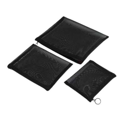 KIXZSAZ Geeignet für alle Arten von Kosmetika. Kompakte Make up Tasche für den Alltag. Nylon Reisekosmetiktasche. Kosmetiktasche für Damen, Flaches dreiteiliges Set von KIXZSAZ