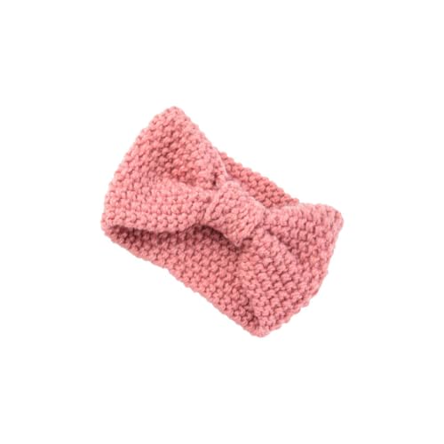 KIXZSAZ Gehäkelte Stirnbänder Warm Bow Knot Bequemer elastischer verstellbarer winddichter Ohrenwärmer Stirnband Haarbänder für Frauen, Hautrosa von KIXZSAZ