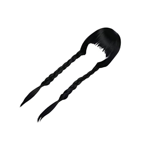 KIXZSAZ Halloween Cosplay Mittwoch Perücken, passend für jede Gesichtsform und jede Hautfarbe, aus Hochtemperatur Seidenzöpfen Perücke von KIXZSAZ