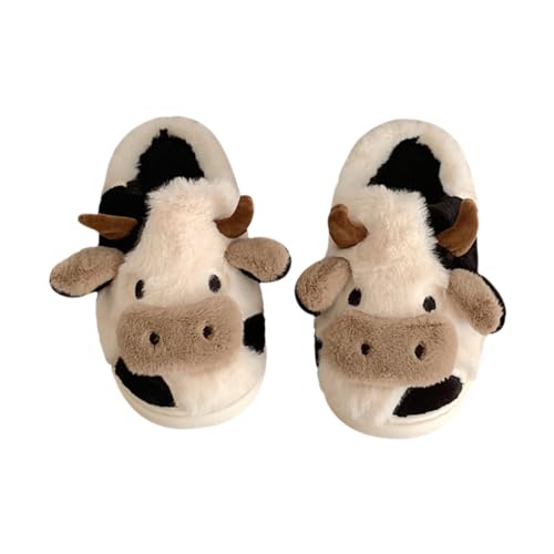 KIXZSAZ Home Cute Animal Slipper Waschbare Plüsch Winter Herbst Slides Damen PVC Rutschfeste Sandalen mit flachem Absatz Geburtstagsgeschenk, 40 41 von KIXZSAZ