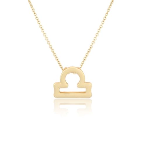 KIXZSAZ Ins Zwölf Sternzeichen Zodiac Halskette Ins kreative Schmuckkette Charm DIY Persönlichkeit Anhänger Mode Accessoire, Waage gold von KIXZSAZ