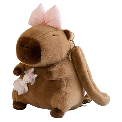 KIXZSAZ Kinder Jungen Mädchen Schulter Tasche Plüsch Capybara Rucksack Polyester Plüsch Rucksack Rucksack Kind Puppe, Typ+1 30cm von KIXZSAZ