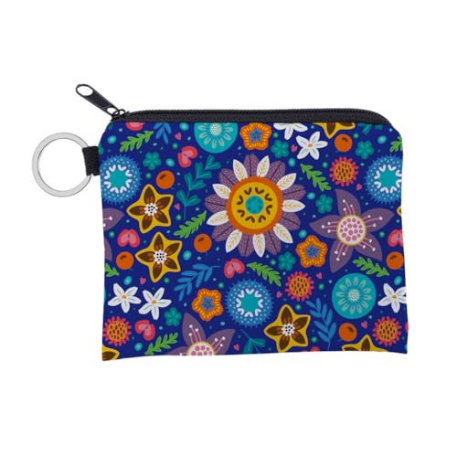 KIXZSAZ Kleine Brieftasche, tragbar, Digitaldruck, Polyester, Mini Aufbewahrungstasche, nützliche einfache Geldbörsen mit Blumenmuster, Tippe A von KIXZSAZ