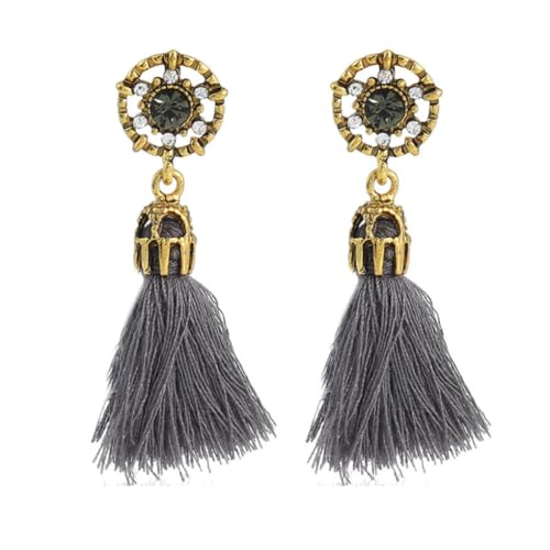 KIXZSAZ Langer Quasten Ohrring Retro Barock Palast Ohrring Vintage Modische Legierung Dangle Matching für Frauen und Mädchen, Grau KIXZSAZ Langer Quasten Ohrring Retro Barock Palast Ohrring Vintage Modische Legierung Dangle Matching für Frauen und Mädchen, Grau von KIXZSAZ