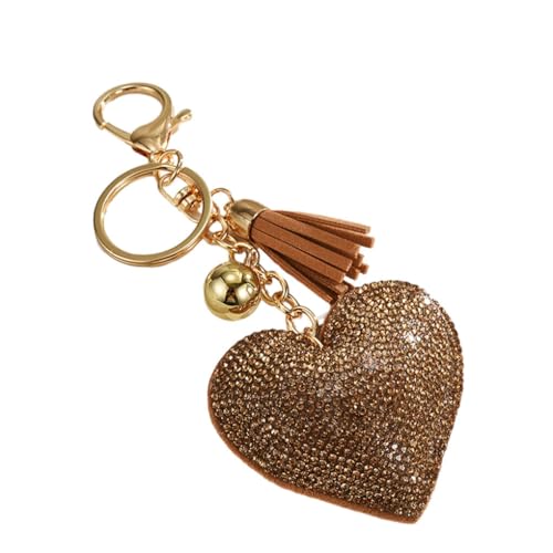 KIXZSAZ Langlebiger und stilvoller Schlüsselanhänger für modebewusste Menschen. Schlüsselanhänger aus Metall mit herzförmigem Anhänger. Schlüsselanhänger in Herzform, orange von KIXZSAZ