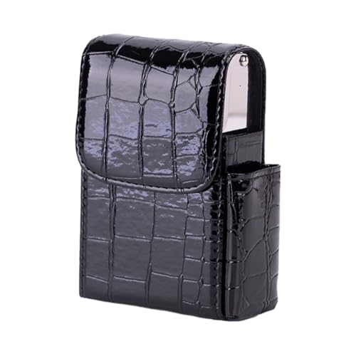 KIXZSAZ Mehrzweck PU Zigarettenetui für Visitenkarten und Zigaretten, hergestellt aus PU Visitenkartenetui. Zigarettenetuis, Alligatorschwarz von KIXZSAZ