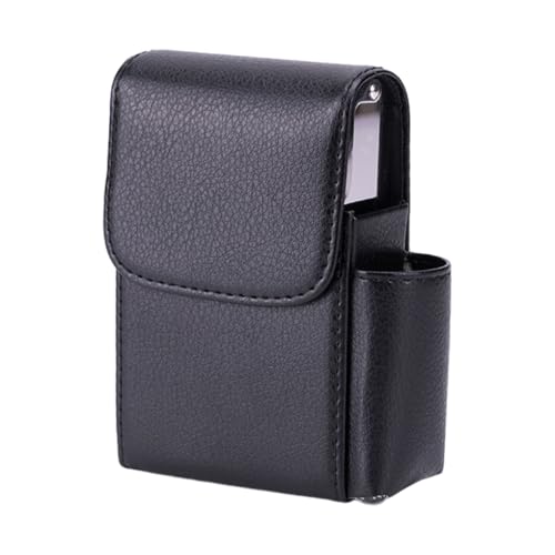 KIXZSAZ Mehrzweck PU Zigarettenetui für Visitenkarten und Zigaretten, hergestellt aus PU Visitenkartenetui. Zigarettenetuis, Litschi schwarz von KIXZSAZ