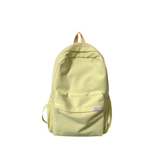 KIXZSAZ Nylon Frauen Rucksack Einfache Weibliche Reisetasche Rucksäcke College Stil Schulter Schultasche Rucksack Mädchen Student, Gelb von KIXZSAZ