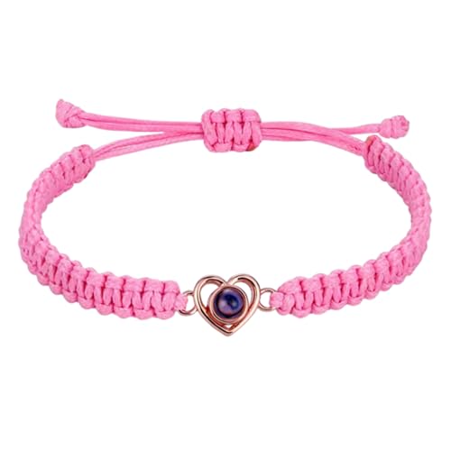 KIXZSAZ Personalisiertes Armband mit individuellem Bild im Inneren. Nachdenkliches Überraschungsarmband mit Bild im Inneren. Personalisierte Geschenke, Rosa von KIXZSAZ