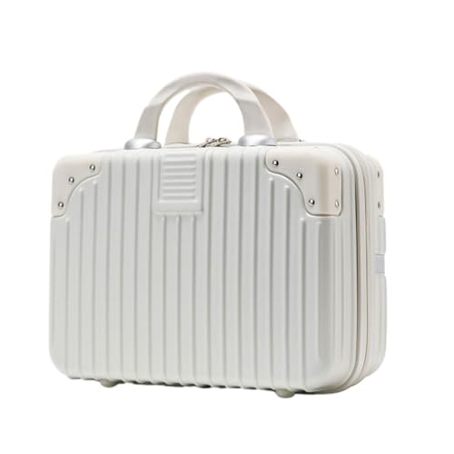 KIXZSAZ Reisetauglicher Kosmetikkoffer mit verschleißfestem Material für Frauen unterwegs. Robuste Aufbewahrungsbox für Gepäck Kosmetikkoffer, milchig weiß, 14 Zoll von KIXZSAZ