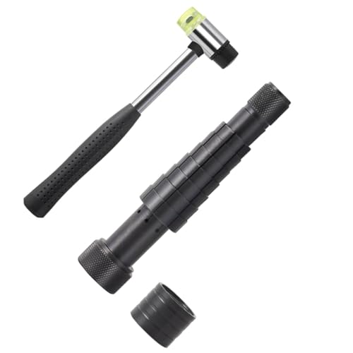 KIXZSAZ Ringspanner Extender, Präzisionswerkzeug zum Umformen von Eheringen aus Metall, mit Zubehör für Eheringe und Schmuckwerkzeug, Schwarz + Gummihamme von KIXZSAZ