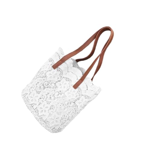 KIXZSAZ Robuste und langlebige Bucket Umhängetasche für den Alltag. Polyester Eimer Form Handtasche, Damen Handtasche, Messenger Tasche, Weiß von KIXZSAZ