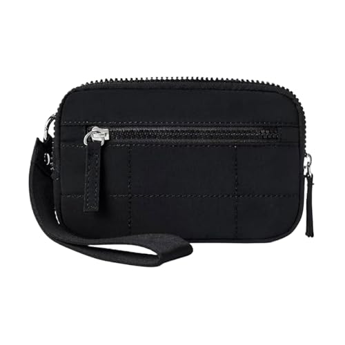 KIXZSAZ Stilvolle Geldbörse mit 3 Reißverschlussfächern für Damen. Nylon. wasserdichte Damen Schlüsselanhänger Geldbörse aus Nylon mit 3 Reißverschluss Geldbörsen, A von KIXZSAZ