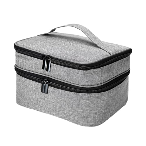 KIXZSAZ Stilvolle Nagellack Organizer Taschen, robust und langlebig, für unterwegs, Polyester Nagellack Aufbewahrungstaschen, weit verbreitet, Hellgrau von KIXZSAZ