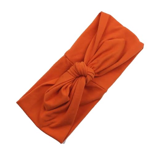 KIXZSAZ Stirnband Solid Bow Knot Sport Flexibel Breite Weichheit Schweißband Geknotete Hasenohren Wickeln Styling Kopfbedeckung Laufen, Orange von KIXZSAZ