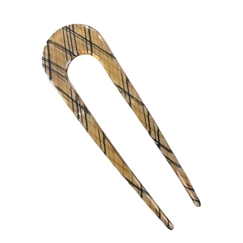 KIXZSAZ U förmige Kopfbedeckung Geometric Modeling Prop Styling Women Fork Leichter Hochzeits Haarstab für weibliche Teenager, Braunes Gitter von KIXZSAZ