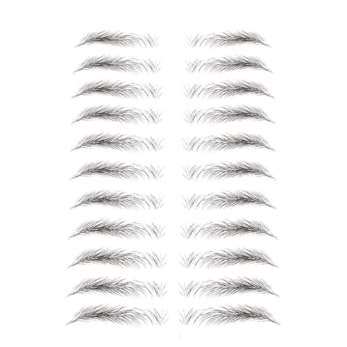 KIXZSAZ Verschleißfester Augenbrauen Aufkleber, wasserdicht, praktisch, Stereo Aufkleber, verschieden geformte Augenbrauen Dekoration, lebensechte Aufkleber , E13 & Schwarz von KIXZSAZ