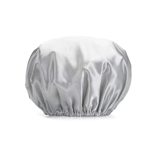 KIXZSAZ Weibliche Schlafmütze Frauen Liefert Liefert Schichten Wasserdichte Duschhaarkappen Mädchen Kopfbedeckung Küchenzubehör, Grau von KIXZSAZ