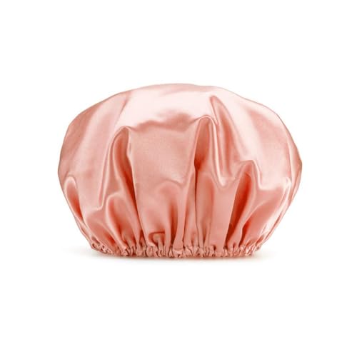 KIXZSAZ Weibliche Schlafmütze Frauen Liefert Liefert Schichten Wasserdichte Duschhaarkappen Mädchen Kopfbedeckung Küchenzubehör, Regenbogenrosa von KIXZSAZ