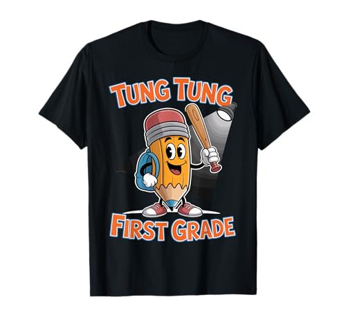 Kinder Meme Italian Brainrot Tung Tung Tung Sahur Schulkind T-Shirt von KInder Tung Tung Tung Sahur Italian Brainrot Junge