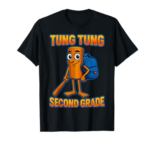 Kinder Meme Italian Brainrot Tung Tung Tung Sahur Schulkind T-Shirt von KInder Tung Tung Tung Sahur Italian Brainrot Junge
