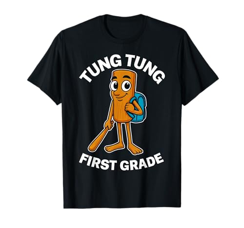 Kinder Meme Italian Brainrot Tung Tung Tung Sahur Schulkind T-Shirt von KInder Tung Tung Tung Sahur Italian Brainrot Junge