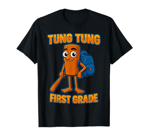 Kinder Meme Italian Brainrot Tung Tung Tung Sahur Schulkind T-Shirt von KInder Tung Tung Tung Sahur Italian Brainrot Junge
