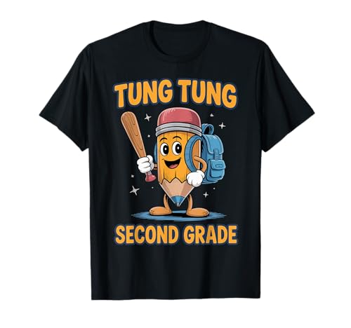 Kinder Meme Italian Brainrot Tung Tung Tung Sahur Schulkind T-Shirt von KInder Tung Tung Tung Sahur Italian Brainrot Junge