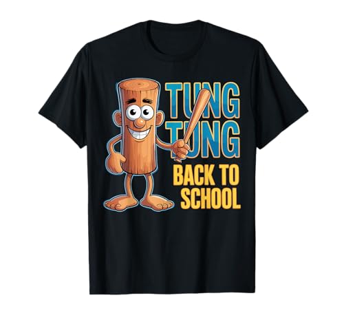 Kinder Meme Italian Brainrot Tung Tung Tung Sahur Schulkind T-Shirt von KInder Tung Tung Tung Sahur Italian Brainrot Junge