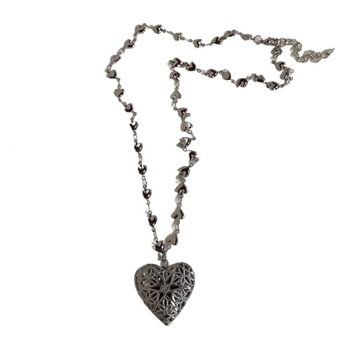 KJBDQQH Punk-Halsband Black Peach Heart Star Pendant Chain Necklace for Women Men Charm Trendy Jewelry Anniversary Accessories für den täglichen Gebrauch(Color 03) von KJBDQQH