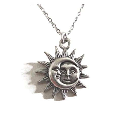 KJBDQQH Punk-Halsband Necklace Charm Celestial Jewelry Dainty Love Friendship Soulmate Statement Punk Pendant Women Men für den täglichen Gebrauch(45cm_Silver Plated) von KJBDQQH