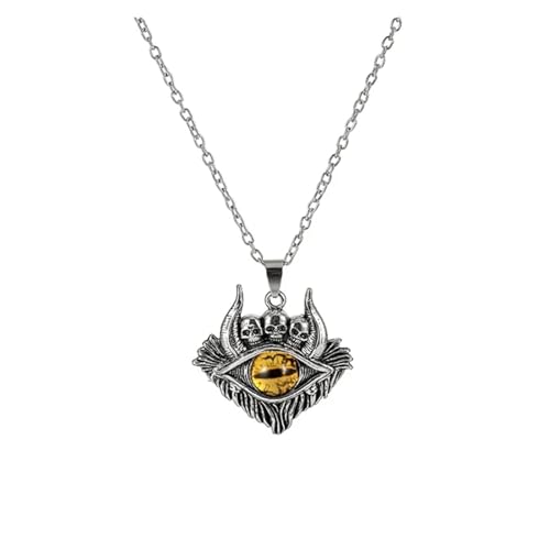 KJBDQQH Punk-Halsband Necklace for Men and Women Punk Retro Non Adjustable Metal Collar Trending Jewelry für den täglichen Gebrauch(3-Yellow) von KJBDQQH