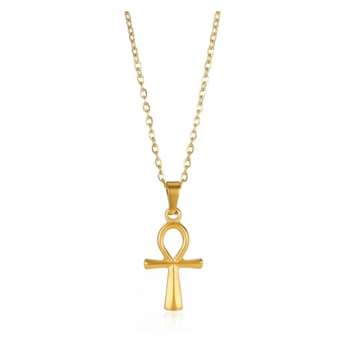 KJBDQQH Punk-Halsband Stainless Steel Jesus Cross Necklace for Women Men Color Caravaca Angels Crucifix Charm Choker Rapper Jewelry für den täglichen Gebrauch(N05557G) von KJBDQQH