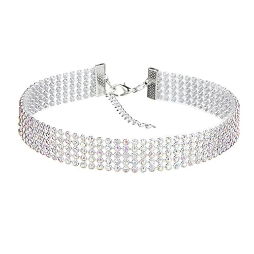 KJBDQQH Punk-Halsband Women Bundle Neck Element Necklace Jewelry Punk Hip Hop Choker Inlay Rhinestone Collar für den täglichen Gebrauch(Multicolor-1.6cm) von KJBDQQH