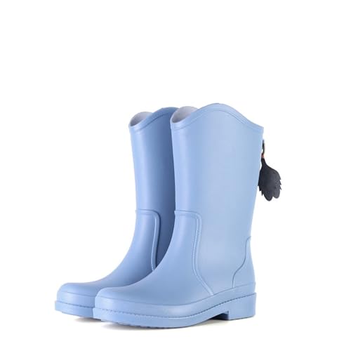 KJBDQQH damen gummistiefel Gummi-Regenstiefel Damen Regenstiefel Slip-on for Schuhe wasserdicht(Blue-middle,37) von KJBDQQH