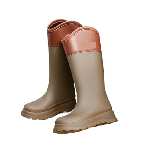 KJBDQQH damen gummistiefel Stiefel for Frauen Knielang Lange Wasserdichte Gartenarbeit Galoschen Botas(Green,38) von KJBDQQH