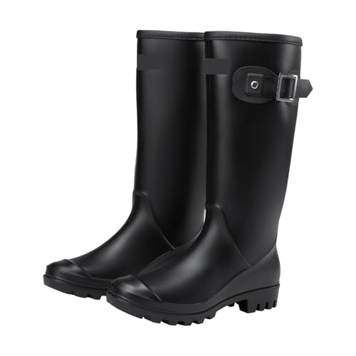 KJBDQQH damen gummistiefel Voltsify – Stylische Regenstiefel mit hohem Schaft(Black,37) von KJBDQQH