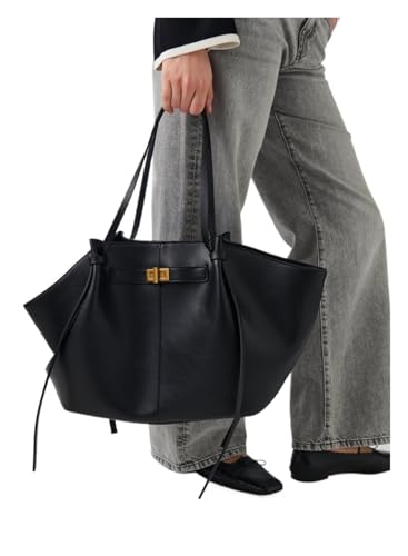 KJBDQQH pendler tragetasche Große Kapazität Trapez Frauen Schulter Taschen Designer Metall Schloss Handtaschen Hohe-Qualität Pu Leder(Color2) von KJBDQQH