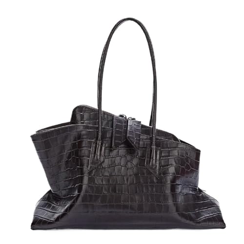 KJBDQQH pendler tragetasche Muster Große Kapazität Tote Tasche Design frauen Plissee Leder Schulter Weibliche Täglichen Pendler(Clear) von KJBDQQH