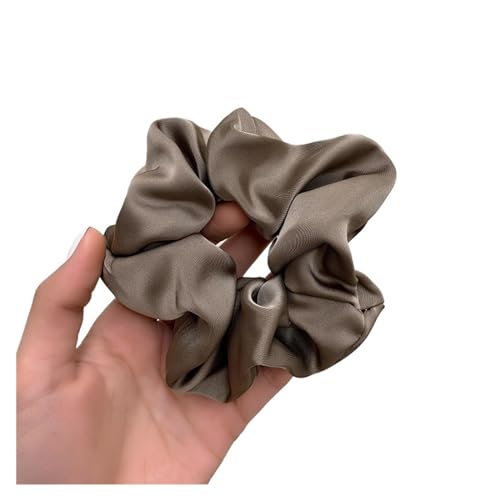 Satin Haartuch Frau Große Elegante Seide Gummi Haar Band Einfarbig Scrunchies Haar Krawatten Damen Pferdeschwanz Halten Haar Zubehör(Style 1) von KJBDQQH