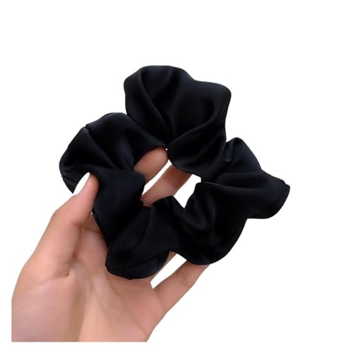 Satin Haartuch Frau Große Elegante Seide Gummi Haar Band Einfarbig Scrunchies Haar Krawatten Damen Pferdeschwanz Halten Haar Zubehör(Style 3) von KJBDQQH