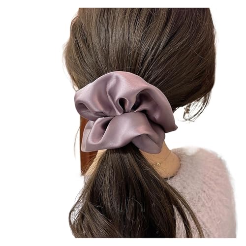 Satin Haartuch Frau Große Elegante Seide Gummi Haar Band Einfarbig Scrunchies Haar Krawatten Damen Pferdeschwanz Halten Haar Zubehör(Style 6) von KJBDQQH