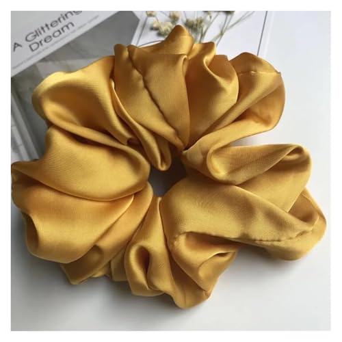 Satin Haartuch Übergroße Haargummis, große Gummi-Haargummis, elastische Mädchen, Pferdeschwanzhalter, glattes Satin-Haargummi for Damen, Haarschmuck(Turmeric) von KJBDQQH