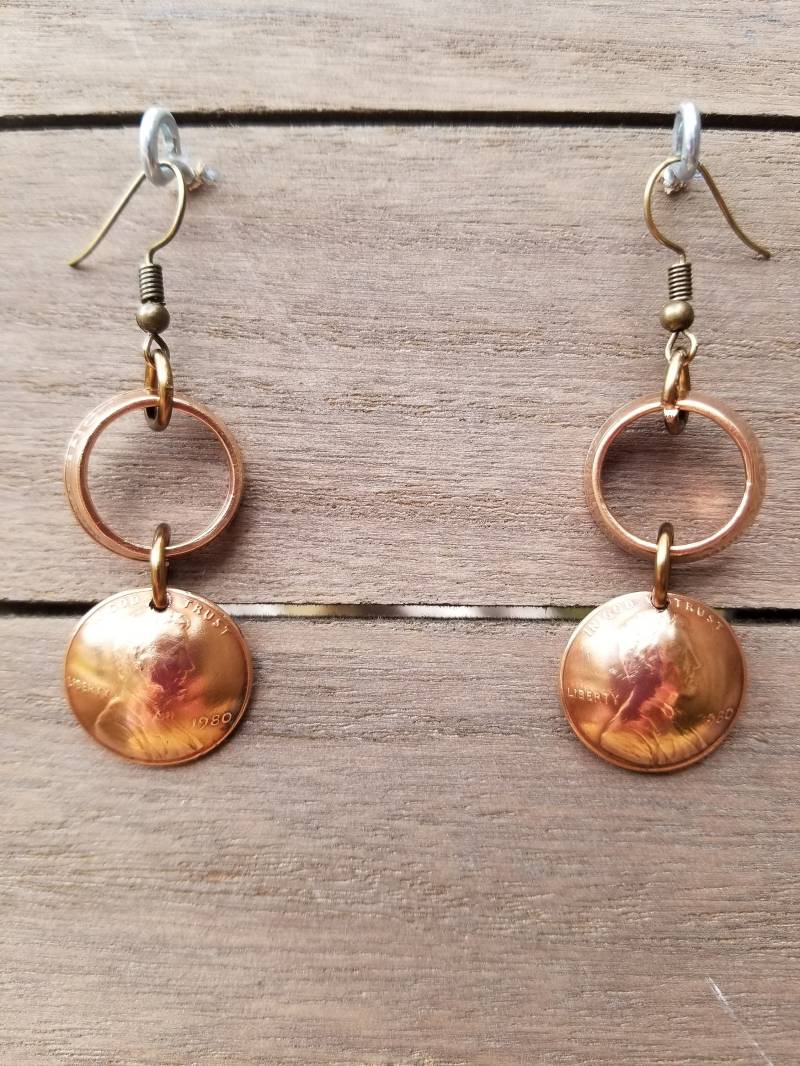 1980 Us Penny Ohrringe 40Th Birthday Gift | Münzschmuck Einzigartiges Geschenk Schmuck 1980 Us Penny Ohrringe 40Th Birthday Gift | Münzschmuck Einzigartiges Geschenk Schmuck von KJCoinJewelry