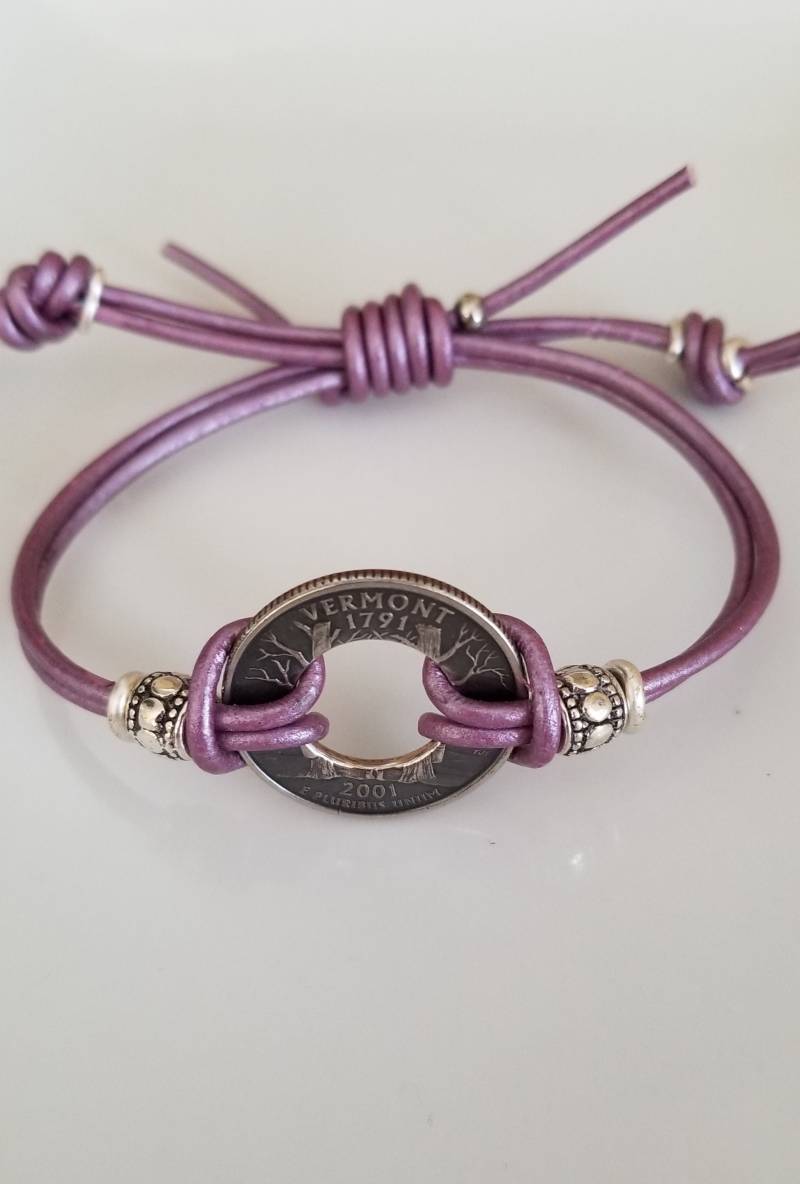 Zustandsmünze Armband | Quarter Coin |Leder Mit Münze Reise-Souvenir Zustandsmünze Armband | Quarter Coin |Leder Mit Münze Reise-Souvenir von KJCoinJewelry