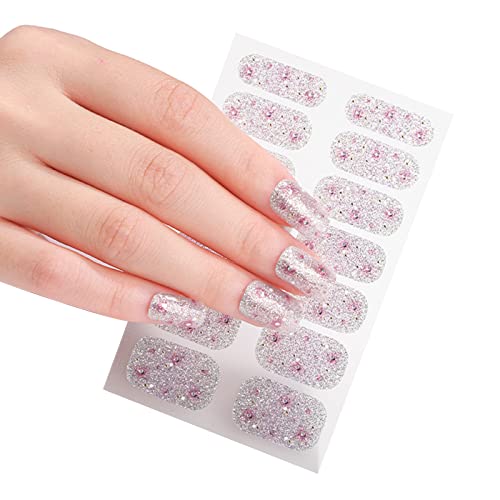 14 Stück/Blatt Nagelfolien Für Damen Mehrfarbig Selbstklebende Fingernagel Aufkleber Nagel Acryl Nagelstreifen von KJDKNC
