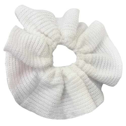 Gestrickte Haargummis Dicke Rüschen Übergroße Haargummis Elegantes Haarseil Haargummis Für Damen Pferdeschwanzhalter von KJDKNC