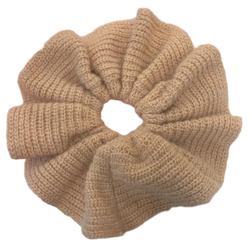 Gestrickte Haargummis Dicke Rüschen Übergroße Haargummis Elegantes Haarseil Haargummis Für Damen Pferdeschwanzhalter von KJDKNC
